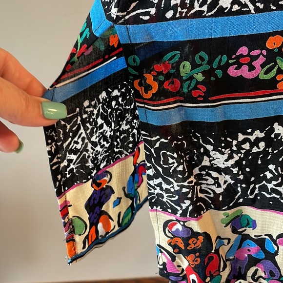 PLATINUM by DOROTHY SCHOELEN VTG AFRICAN cultural PRINT 2 piece skirt set size 4 - Picture 7 of 17